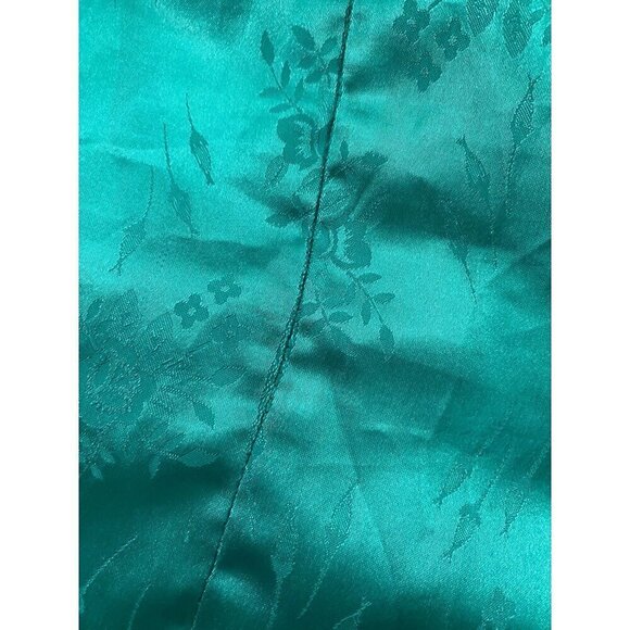 Vintage Christian Dior Kaleidescope 1980's Floral Print Green Robe - Small - Picture 11 of 12